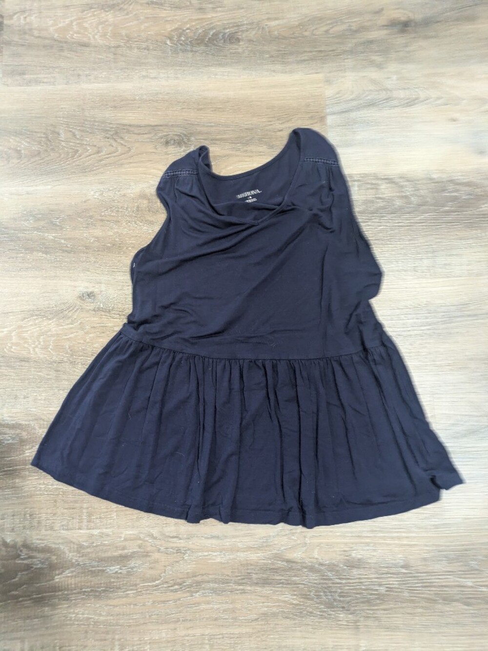 Merona Navy Sleeveless Peplum Top